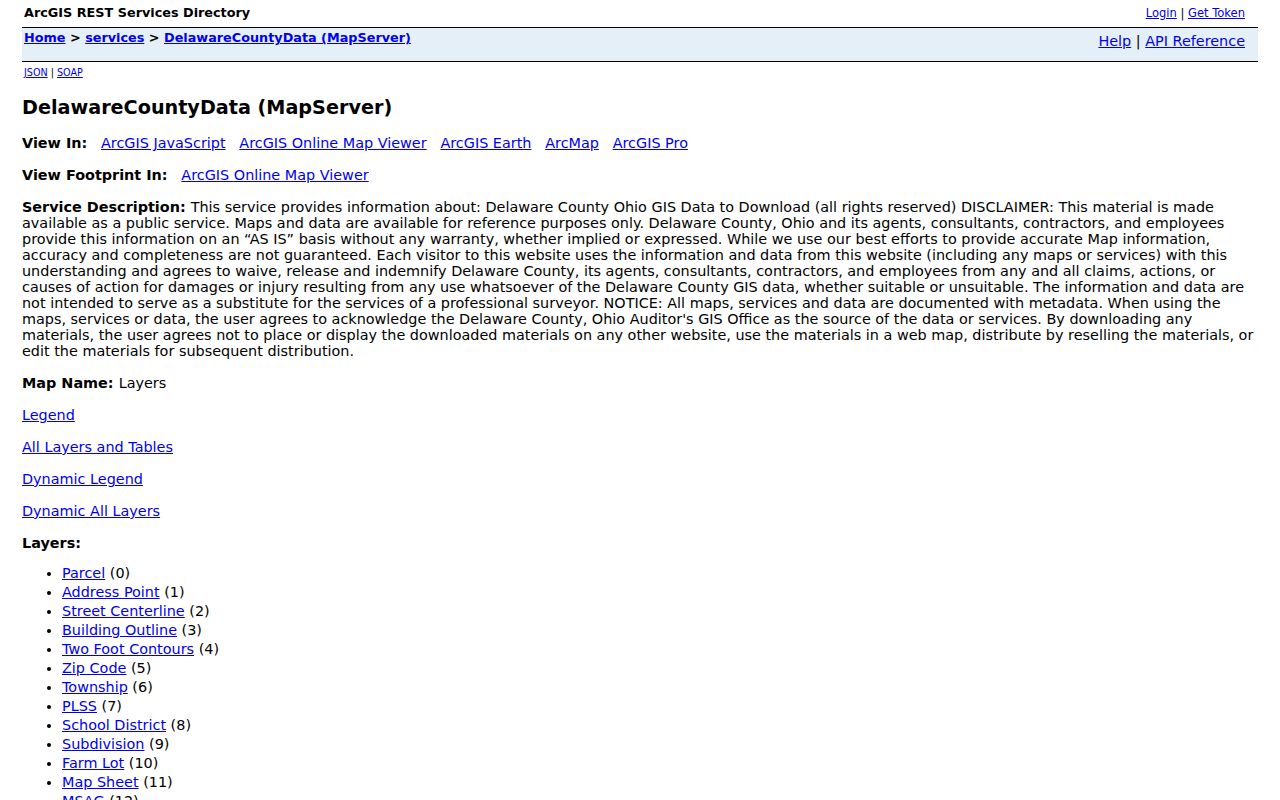 Delaware street directory GIS layer inventory for parcel and address research